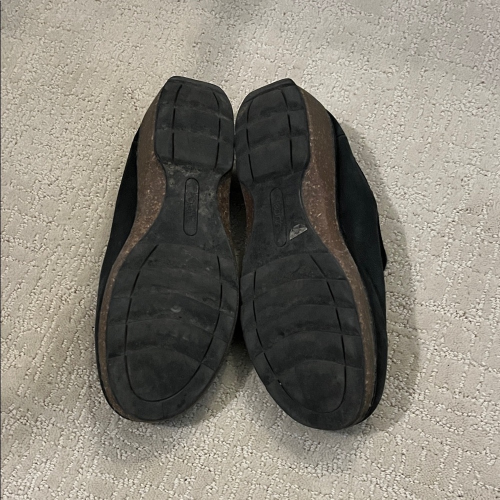Earth Black Leather women’s clog shoes, size 9 - Picture 2 of 5